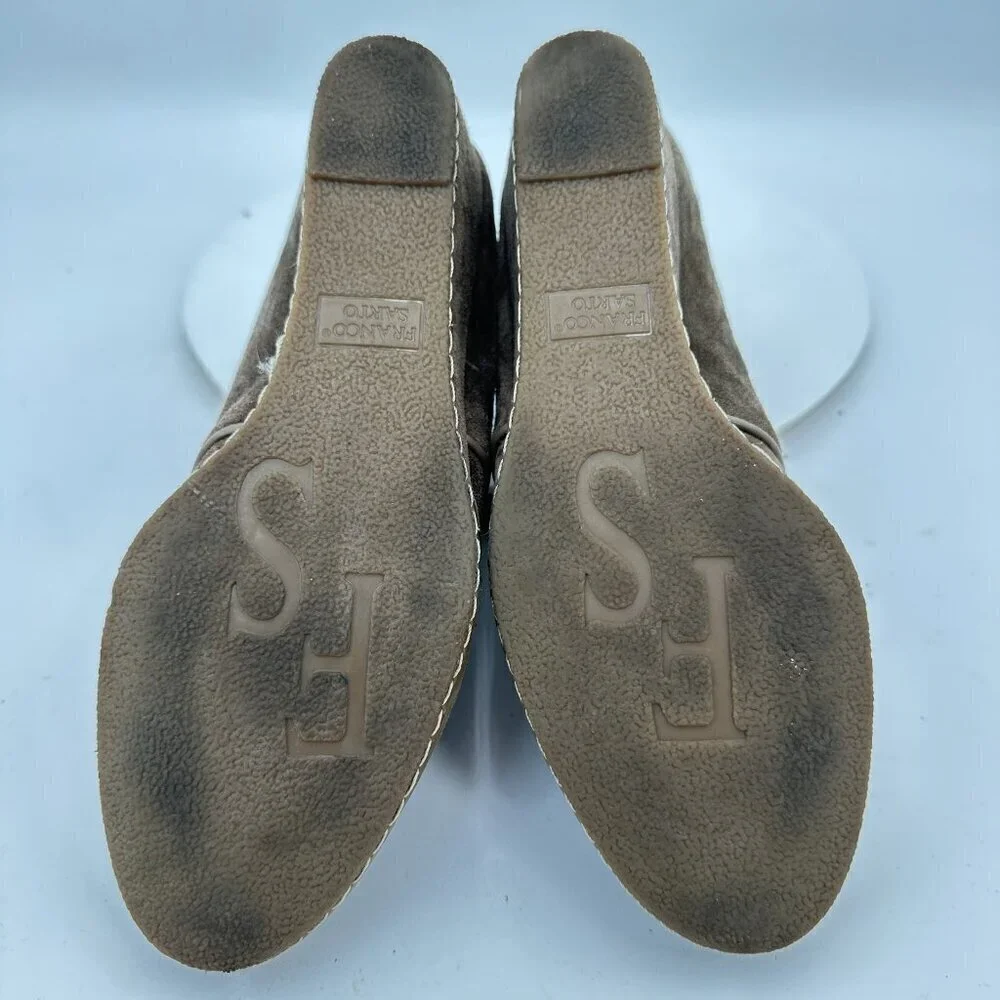 Franco Sarto Anabelle Women Size 9M Brown Suede Ankle Wedges Booties Boot